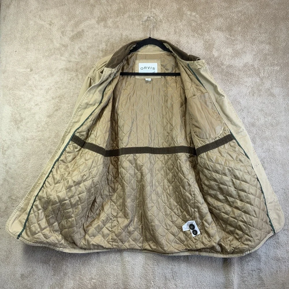 Orvis Barn Jacket Field Chore Coat Mens Medium Quilted Liner Corduroy Collar Vtg